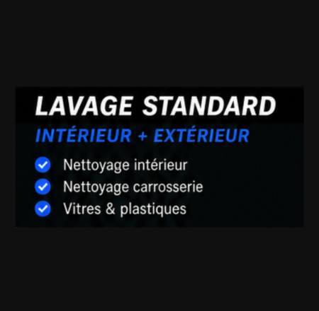 LAVAGE STANDARD - INTERIEUR + EXTERIEUR