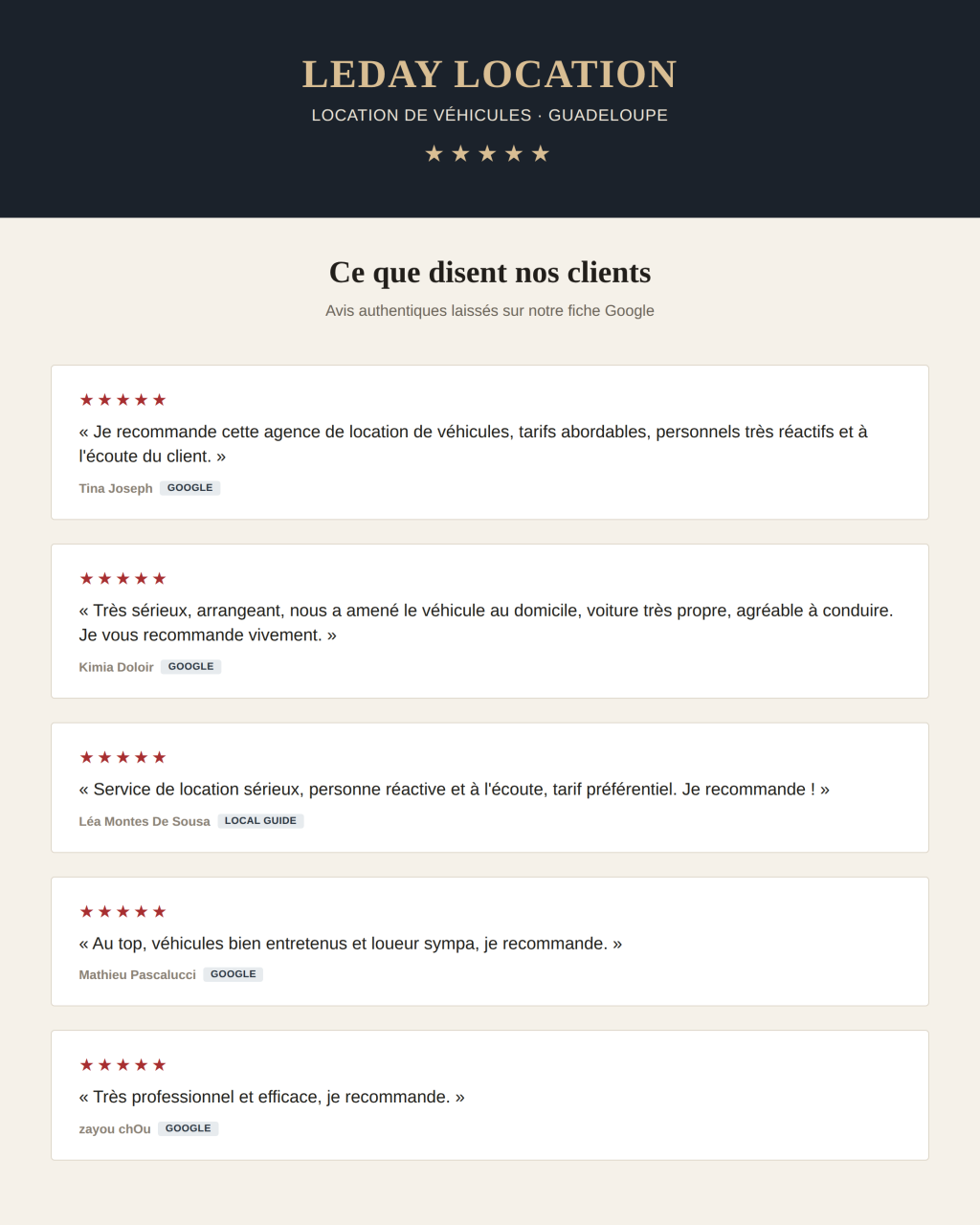 ★ 5 étoiles ★ — LEDAY LOCATION