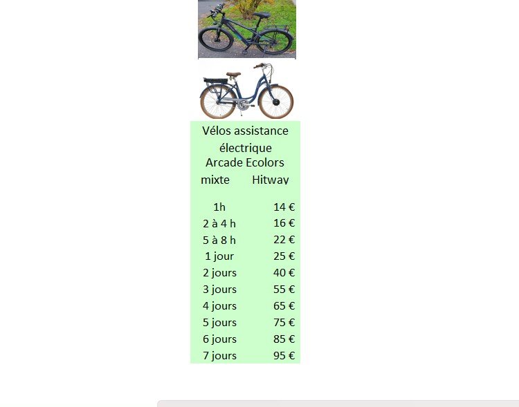 Photo tarif vélos électriques